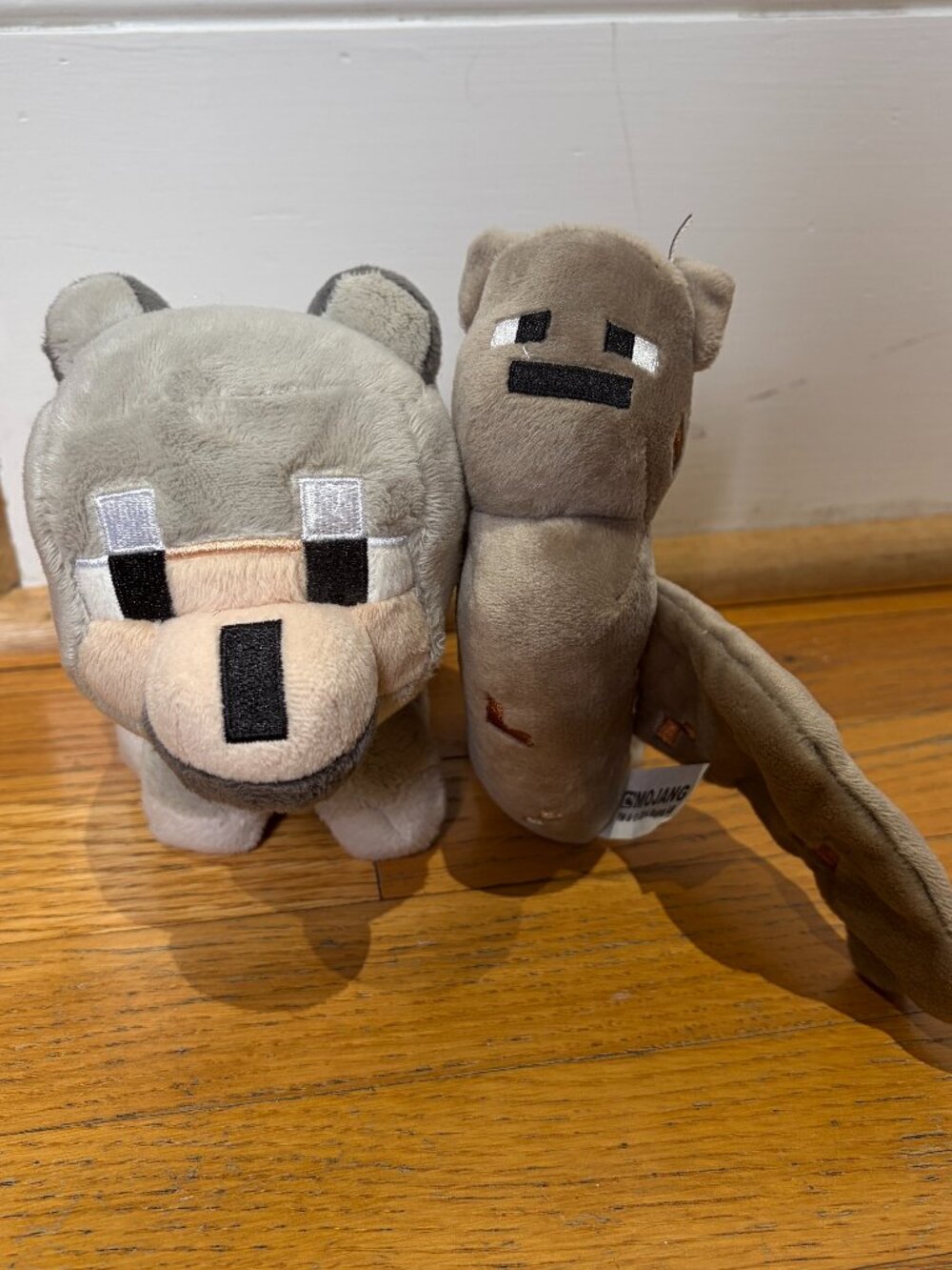 Mojang Minecraft Bat Plush 8" and Wolf/Dog Plush 8"